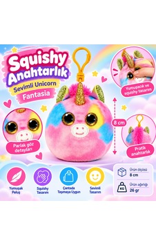 Ty Squishy Beanies Peluş Unicorn Anahtarlık Fantasia Nhr