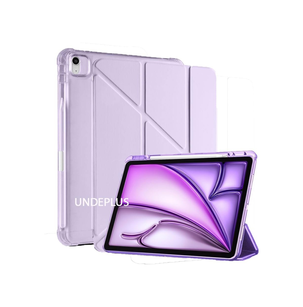 Apple iPad Uyumlu Air 5 10.9 2022 M1 İle Uyumlu Kılıf Kalem Bölmeli Trifolding Case A2588 A2589 A2591 Lila Sku: Zeusb0dxpvsd1t Arka Kapak