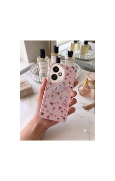 Honor 400 Taşlı Desenli Fiyonk Silikon Kılıf Pembe Honor 400 Taşlı Desenli Fiyonk Silikon Kılıf Pembe