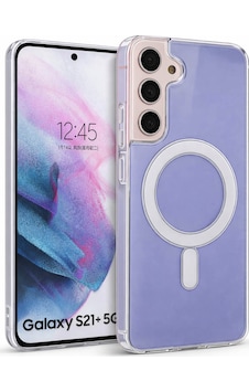 Samsung Galaxy S21 Plus Uyumlu Kamera Korumalı Magsafe Wireless Şarj Özellikli Lüks Şeffaf Silikon Telefon Kılıfı