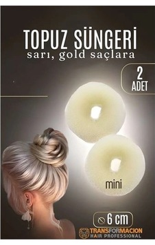 Mey İthalat Gold Mini Saç Topuz Süngeri 2 Adet 6 Cm Çap 2.5 Cm Kalınlık 721878 Mey İthalat Gold Mini Saç Topuz Süngeri 2 Adet 6 Cm Çap 2.5 Cm Kalınlık 721878