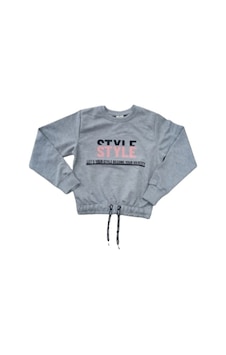 İrem Çocuk Giyim Kız Çocuk Önü Style Yazı Desenli Beli Bağlamalı Gri Renk Sweatshirt Gri İrem Çocuk Giyim Kız Çocuk Önü Style Yazı Desenli Beli Bağlamalı Gri Renk Sweatshirt Gri