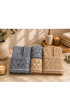 Royam Cotton Paris Jakarlı Pamuklu 6 Parça Aile Bornoz Seti Gri Royam Cotton Paris Jakarlı Pamuklu 6 Parça Aile Bornoz Seti Gri