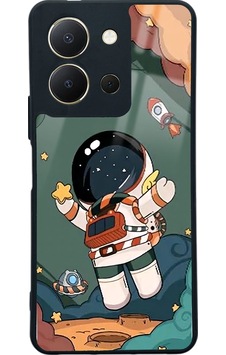 Vivo Y36 Anime Astronot Tasarımlı Glossy Telefon Kılıfı Çok Renkli