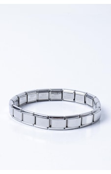 Unisex İtalyan Charm Çelik Bileklik Gümüş