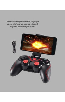 Bluetooth Gamepad Kablosuz Oyun Kumandası Tek Cihaz Destekli 04378695 Bluetooth Gamepad Kablosuz Oyun Kumandası Tek Cihaz Destekli 04378695