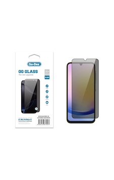 Galaxy A25 Uyumlu Go Des Og Glass Privacy Antistatik Temperli Cam Ekran Koruyucu Siyah