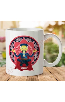 1-1769 Doctor Strange Cartoon Yoga Pose İki Tarafı Baskılı Kupa Bardak.jpg Çok Renkli