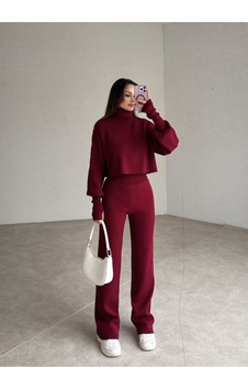 Movella Fashion Balıkçı Yaka Parmak Geçirmeli Movel 2 Li Triko Takım Bordo Bordo Movella Fashion Balıkçı Yaka Parmak Geçirmeli Movel 2 Li Triko Takım Bordo Bordo