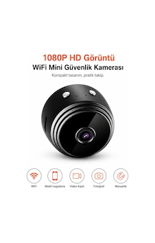 1080p Hd Wifi Kablosuz Mini Güvenlik Kamerası, Linklemo Mobil Uygulama Destekli, Manyetik Ve 360 Ay Sarı