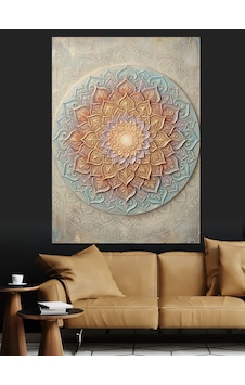 Kabartma Dokulu Mandala Duvar Sanatı Dekoratif Kanvas - Mdf Ahşap Tablo Kabartma Dokulu Mandala Duvar Sanatı Dekoratif Kanvas - Mdf Ahşap Tablo