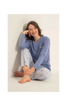 Angbutik Pierre Cardin Pc9270-x Kadın Uzun Kollu Pijama Takımı mavi Angbutik Pierre Cardin Pc9270-x Kadın Uzun Kollu Pijama Takımı mavi