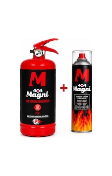 404 Magni Yangın Güvenlik Seti 2 Kg Abc Yangın Tüpü + 500 Ml Yangın Savar Aerosol Ev, Araç Ve İş Yeri İçin