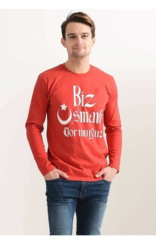 Tshirthane Biz Osmanlı Torunuyuz Baskılı Kırmızı Erkek Sweatshir Tshirthane Biz Osmanlı Torunuyuz Baskılı Kırmızı Erkek Sweatshir