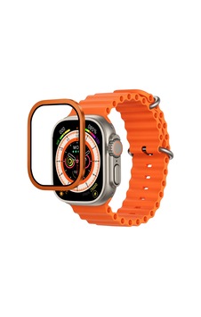 Watch Ultra 49mm Uyumlu Mohseven İwatch Serisi Safir Akıllı Saat Temperli Cam Ekran Koruyucu Turuncu