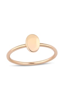 Oval Eklem Yüzük-14 Ayar Pembe Altın Oval Eklem Yüzük-14 Ayar Pembe Altın