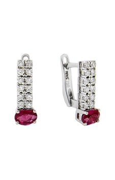 0,99 Ct Pırlantalı Yakut Küpe 0,99 Ct Pırlantalı Yakut Küpe