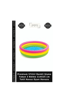 Premium 57412 Renkli Şişme Taban 3 Bölme 114x25 Cm Tatil Havuz Oyun Havuzu Çok Renkli Premium 57412 Renkli Şişme Taban 3 Bölme 114x25 Cm Tatil Havuz Oyun Havuzu Çok Renkli