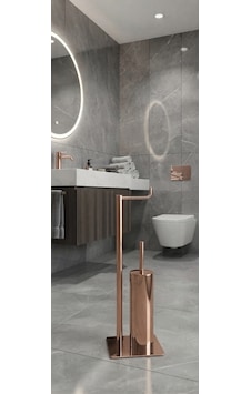 Ayaklı Wc Kağıtlık Ve Fırçalık Seti Rose Gold Ayaklı Wc Kağıtlık Ve Fırçalık Seti Rose Gold
