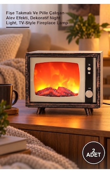 2 Adet Tv Tasarımlı Ledli Şömine Lamba Fişe Takmalı Ve Pille Çalışan Alev Efekti, Dekoratif Night Light, Tv-style Fireplace Lamp 2 Adet Tv Tasarımlı Ledli Şömine Lamba Fişe Takmalı Ve Pille Çalışan Alev Efekti, Dekoratif Night Light, Tv-style Fireplace Lamp