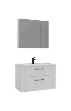 Orka Banyo Dolabı Takım Bari 85 Cm Mat Beyaz Beyaz Orka Banyo Dolabı Takım Bari 85 Cm Mat Beyaz Beyaz