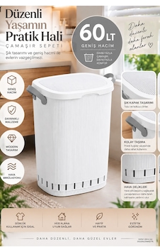 Porsima 0157-1 Still Beyaz Kirli Çamaşır Sepeti 60 Lt Kapaklı, Hava Delikli, Kulplu Plastik Çamaşır Sepeti Beyaz Porsima 0157-1 Still Beyaz Kirli Çamaşır Sepeti 60 Lt Kapaklı, Hava Delikli, Kulplu Plastik Çamaşır Sepeti Beyaz