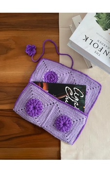 Lineacraft Örgü Kitap Çantası Mor Lineacraft Örgü Kitap Çantası Mor
