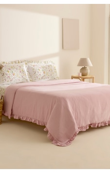 Karaca Home Dorian %100 Pamuk Fırfırlı Muslin Tek Kişilik Nevresim Takımı Pudra Karaca Home Dorian %100 Pamuk Fırfırlı Muslin Tek Kişilik Nevresim Takımı Pudra