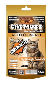 Catmozz Crunch Tüy Yumağı Kontrolü Dışı Çıtır İçi Yumuşak Tavuklu Kedi Ödülü 50 G Catmozz Crunch Tüy Yumağı Kontrolü Dışı Çıtır İçi Yumuşak Tavuklu Kedi Ödülü 50 G