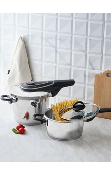 Cocinero Powercook 6+4 Litre Düdüklü Tencere  Gümüş