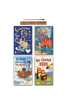 Timaş Çocuk Çantamdan Fil Çıktı - Uzaya Giden Tren - Benim Zürafam Uçabilir - Bir Günlük Kral Set 4 Kitap