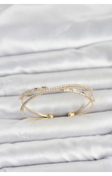 Pirinç Gold Renk Baget Zirkon Taşlı Kadın Bileklik Gümüş Pirinç Gold Renk Baget Zirkon Taşlı Kadın Bileklik Gümüş