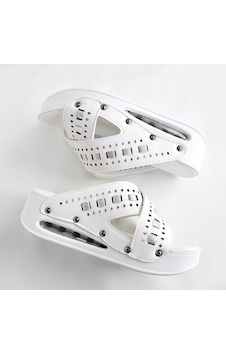 Gümüş Örgü Çapraz Desenli Açık Airmax Ortopedik Terlik 001
