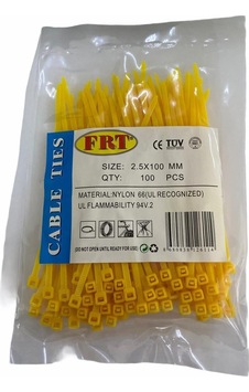 Frt Sarı 2,5x100 Kablo Bağı Standart