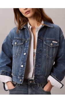 Calvin Klein 90s Trucker Basset B, Scb Mavi Kadın Kot Ceket Calvin Klein 90s Trucker Basset B, Scb Mavi Kadın Kot Ceket