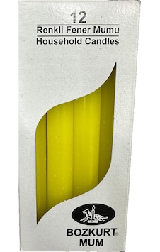 Bozkurt Konik Şamdan Mum Fener Mumu - Sarı - 14 Cm. - 12 Adetlik Paket Sarı Bozkurt Konik Şamdan Mum Fener Mumu - Sarı - 14 Cm. - 12 Adetlik Paket Sarı