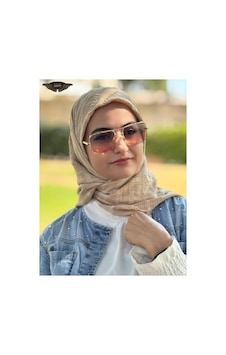 Aldaıyr Jakarlı Caz Eşarp 120 X120 Pamuk İkinci Desen Bej