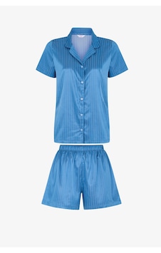 Penti Mavi Skyline Saten Gömlek Şort Pijama Takımı Bl97 Penti Mavi Skyline Saten Gömlek Şort Pijama Takımı Bl97