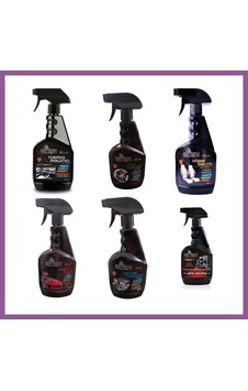 Ren.ga.renk 6'lı Araç Bakım Seti Torpido Jant Döşeme Motor Lastik Parlatıcı Hızlı Cila Spreyi 500 Ml Rengaren