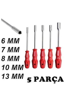 5 Adet Lokma Anahtar Tornavida 6/7/8/10/13/mm Metal Altıgen Tdrtr 52563184 5 Adet Lokma Anahtar Tornavida 6/7/8/10/13/mm Metal Altıgen Tdrtr 52563184