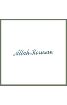 Bezos Allah Korusun Yazılı Oto Sticker Gri 14x3cm Bezos1