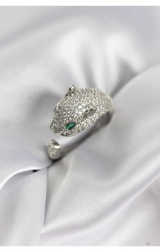 Jaguar Model Gümüş Renk Zirkon Taşlı Kadın Yüzük 5886 Renkli Jaguar Model Gümüş Renk Zirkon Taşlı Kadın Yüzük 5886 Renkli