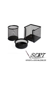 Metal Kalemlik 3lü Set Siyah Perfore Metal Kalemlik 3lü Set Siyah Perfore