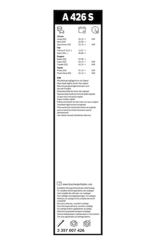 Silecek Süpürgesi - Fiat Fiorino, Qubo - Bosch-3397007426 Silecek Süpürgesi - Fiat Fiorino, Qubo - Bosch-3397007426