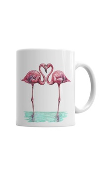 Aşk Kuşları Flamingo Kupa Bardak Porselen Karışık