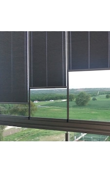 Katlanabilir Cam Balkon Plise Perdesi Antrasit Vidalı - Kancalı Katlanabilir Cam Balkon Plise Perdesi Antrasit Vidalı - Kancalı