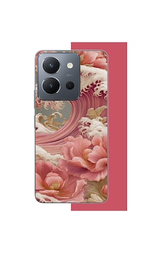 Vivo Y36 Uyumlu Pembe Çiçekli Dalga Baskılı Silikon Kılıf Renkli Vivo Y36 Uyumlu Pembe Çiçekli Dalga Baskılı Silikon Kılıf Renkli
