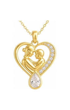Premium Parlak Ve Şık Gold Renk Damla Taşlı Anne Ve Bebek Model Kadın 925 Ayar Gümüş Kolye 45 Cm Premium Parlak Ve Şık Gold Renk Damla Taşlı Anne Ve Bebek Model Kadın 925 Ayar Gümüş Kolye 45 Cm