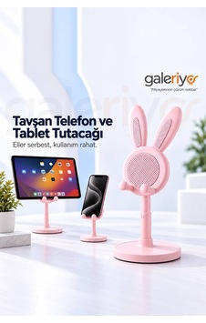 Galeriyo Tavşan Tasarımlı Telefon Ve Tablet Tutacağı Pembe Galeriyo Tavşan Tasarımlı Telefon Ve Tablet Tutacağı Pembe