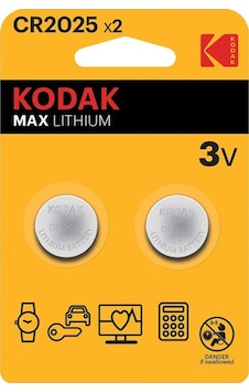 Kodak Max CR2025 Lityum Düğme Pil 2'li Kodak Max CR2025 Lityum Düğme Pil 2'li